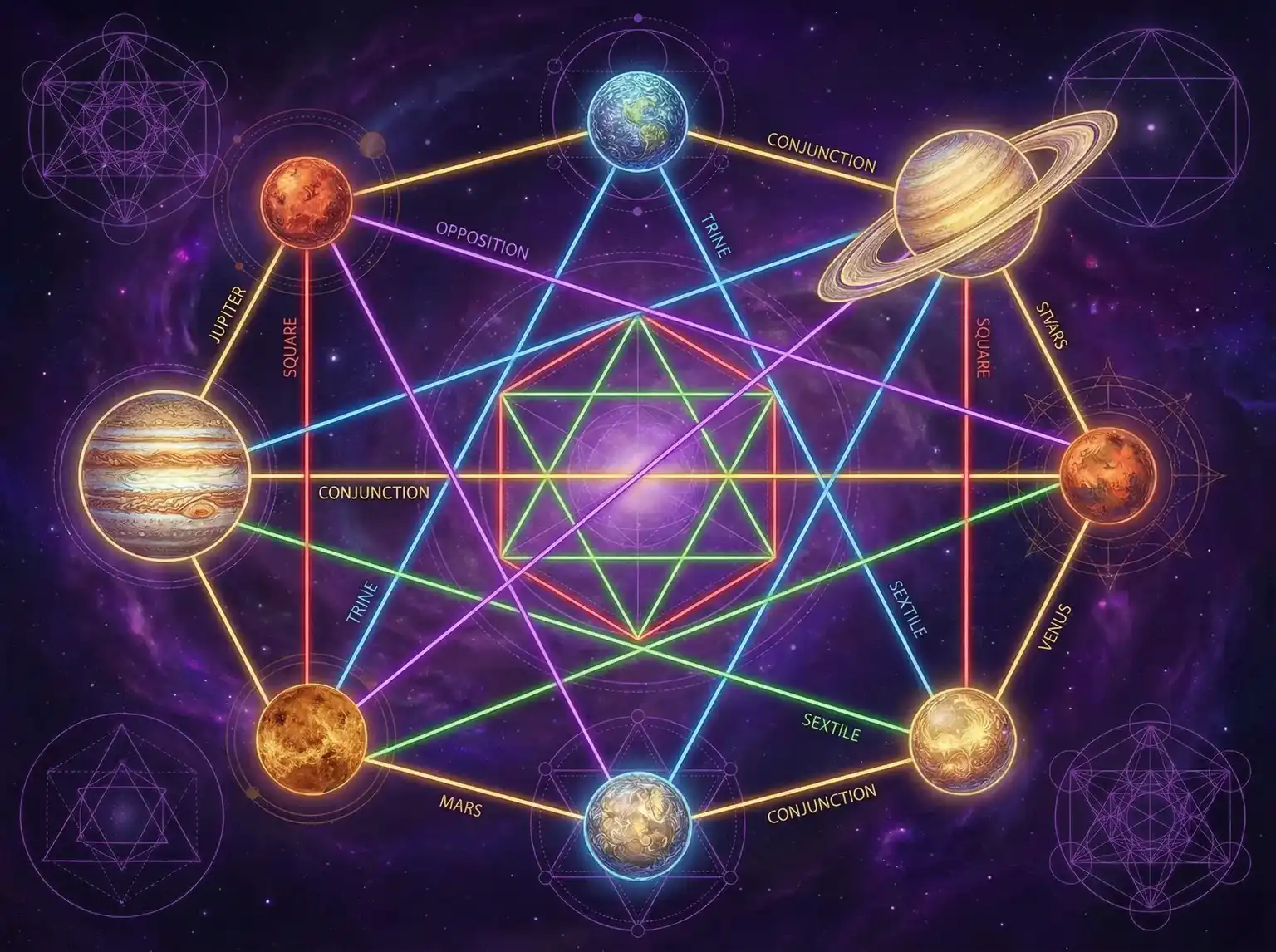 行星相位解读 - 亲切的家政妇 | 占星学进阶